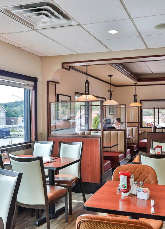 Dining room interior at The Bedford Diner in Bedford Hills, NY
